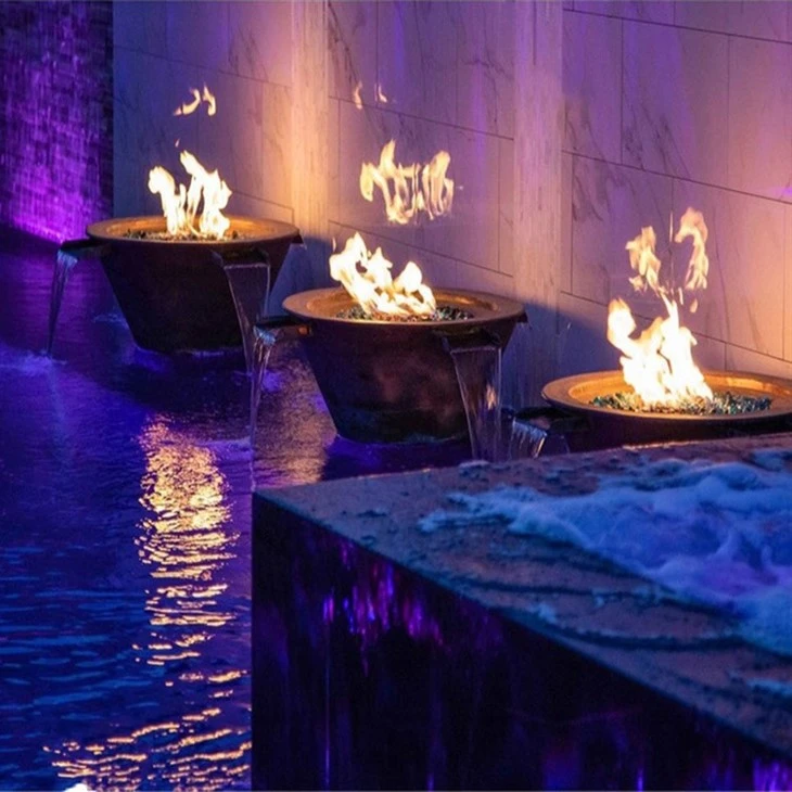 Fire Pit Water Fountain Waterfall For Pool