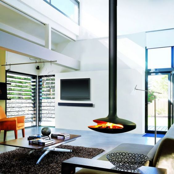 Suspended Fireplace For Indoor Heating