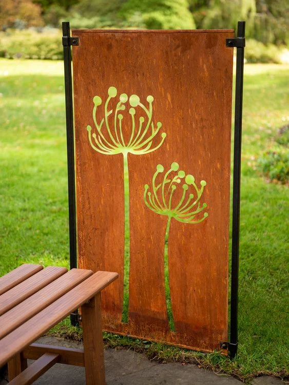 Corten Çelik Tasarım Bahçe Çit Ekranı